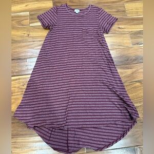 LuLaRoe Burgundy Striped Dress